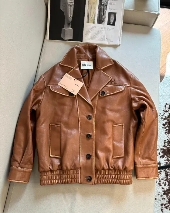 MIU MIU Женская кожаная куртка