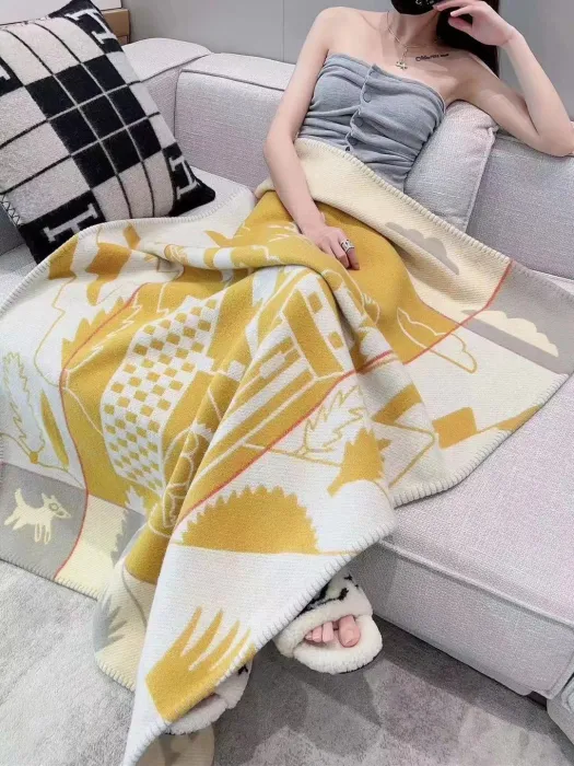 HERMES Плед из шерсти и кашемира Avavlon Epopie