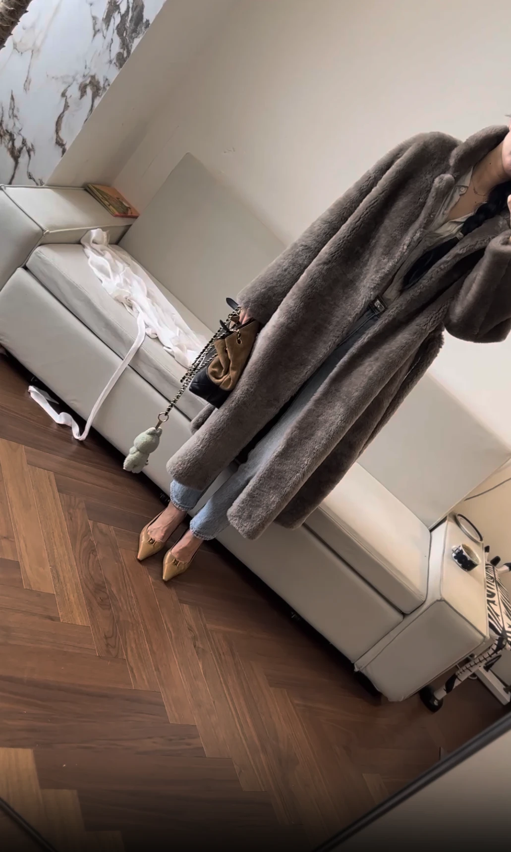 BRUNELLO CUCINELLI Женская шуба с поясом на талии