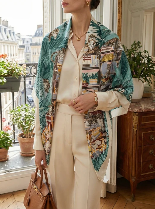 HERMES Женский платок-шаль