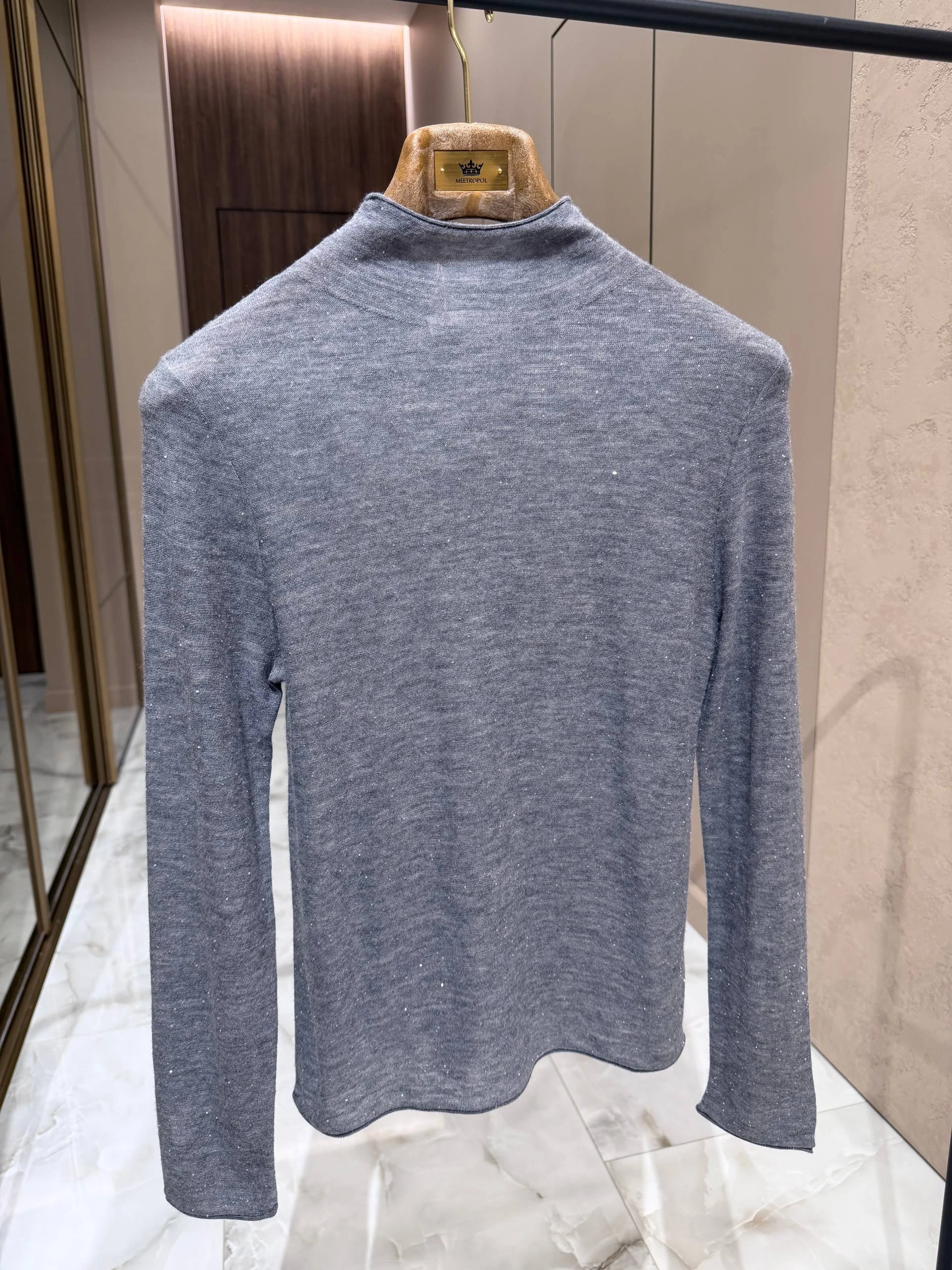 BRUNELLO CUCINELLI Женская водолазка с микро-пайетками