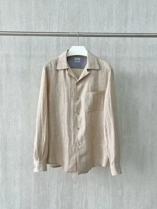 BRUNELLO CUCINELLI Мужская рубашка из льна