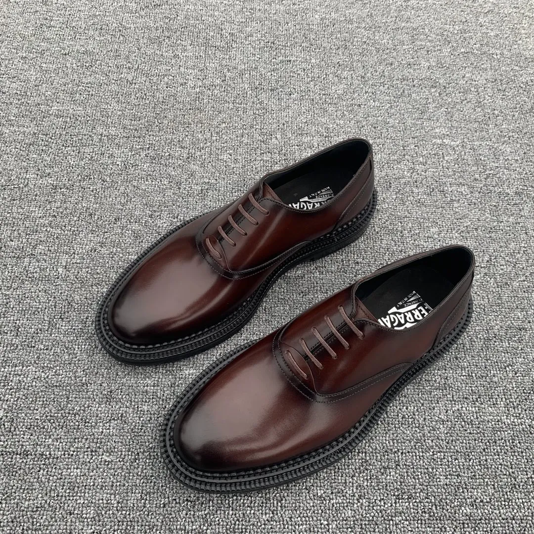 SALVATORE FERRAGAMO Мужские туфли-оксфорды из воловьей кожи SALVATORE FERRAGAMO Мужские туфли-оксфорды из воловьей кожи