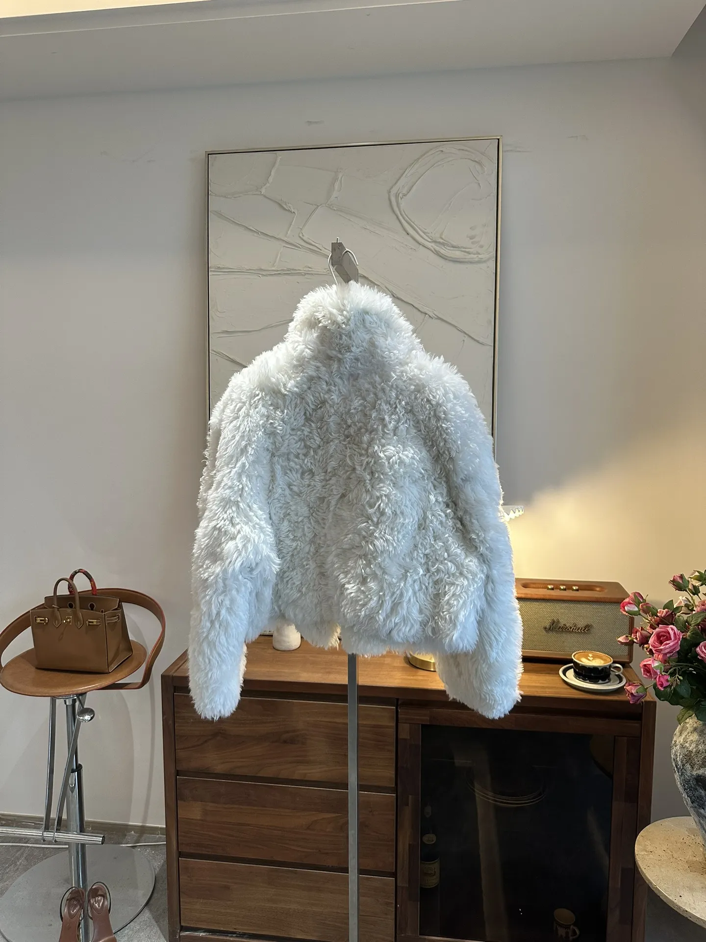 HERMES Женская шуба из шерсти мериноса HERMES Женская шуба из шерсти мериноса