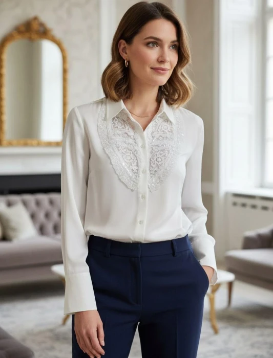 ERMANNO SCERVINO Женская блузка с вышивкой из пайеток