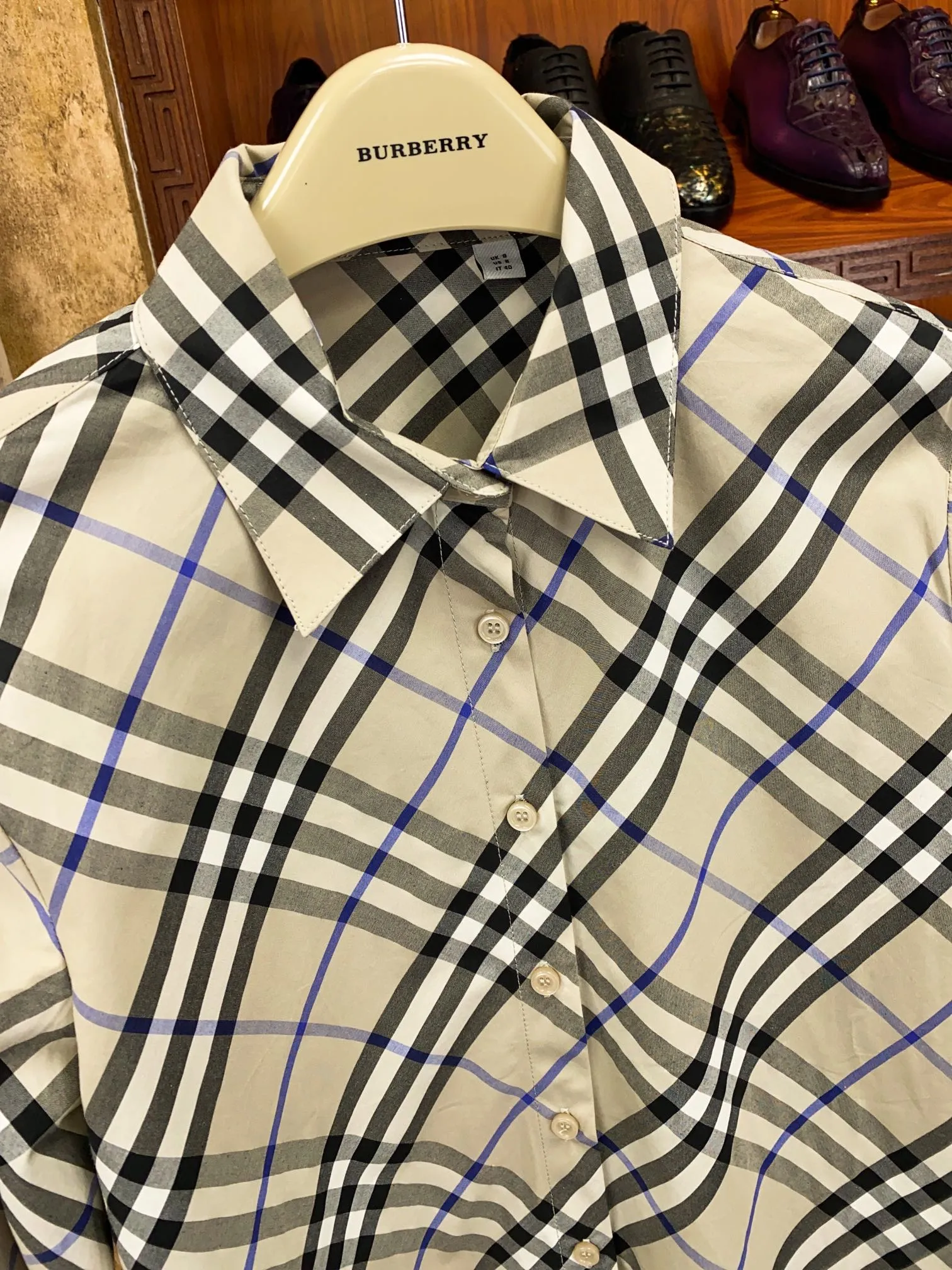 BURBERRY Мужская рубашка из дышащего хлопка BURBERRY Мужская рубашка из дышащего хлопка