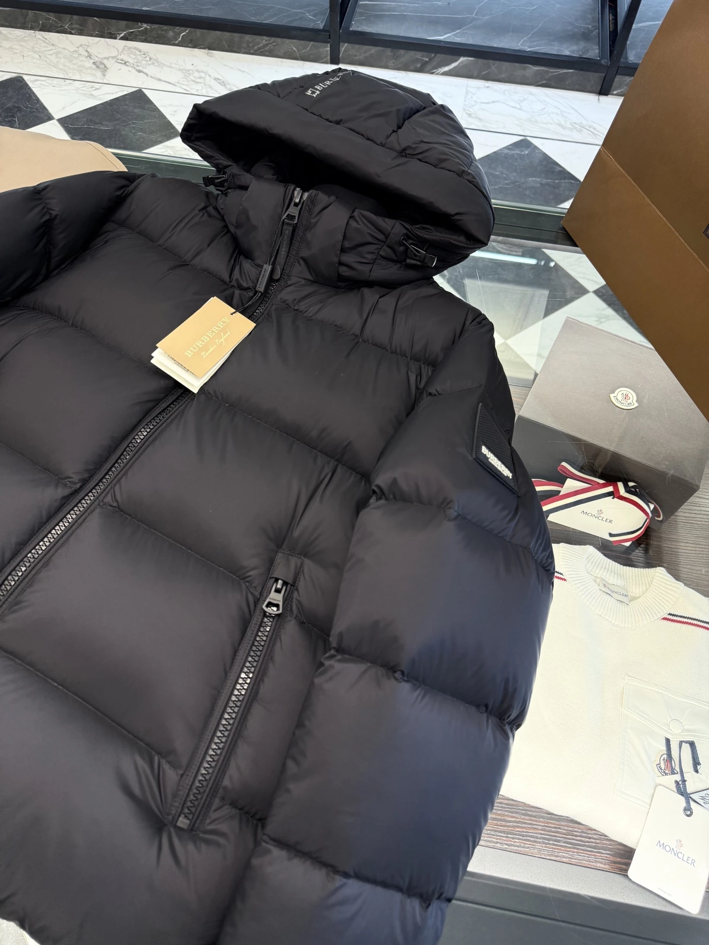 BURBERRY Мужская куртка на пуховом наполнителе темно-синяя BURBERRY Мужская куртка на пуховом наполнителе темно-синяя