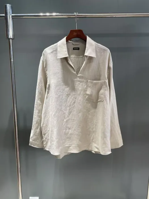 ZEGNA Мужская рубашка лён