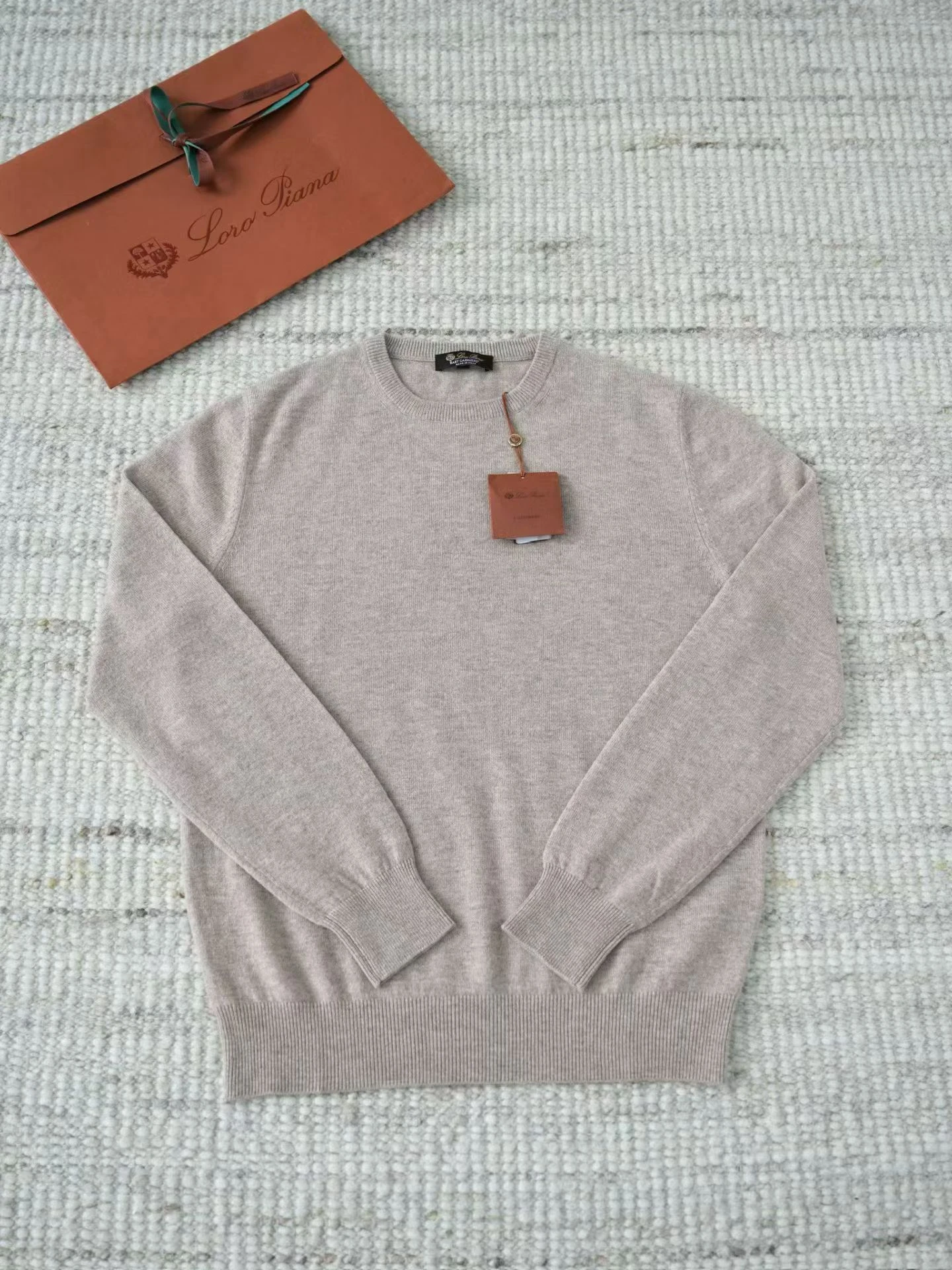 LORO PIANA Мужской свитер из кашемира классический с круглым вырезом