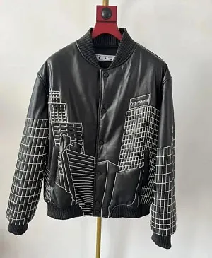 OFF-WHITE Мужская кожаная куртка