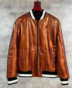 BRUNELLO CUCINELLI Мужская кожаная куртка из питона