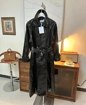 CHRISTIAN DIOR Женский кожаный плащ