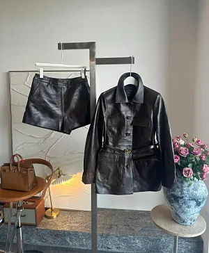 GUCCI Женский кожаный костюм