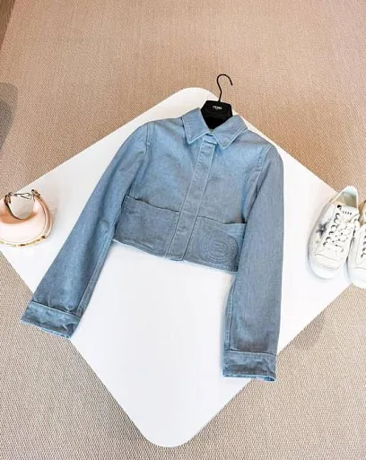FENDI Женская куртка укороченная хлопок