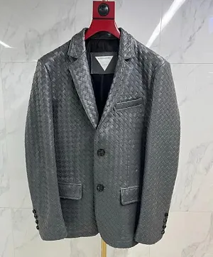 BOTTEGA VENETA Мужской кожаный пиджак