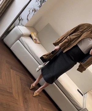 BOTTEGA VENETA Женская кожаная юбка