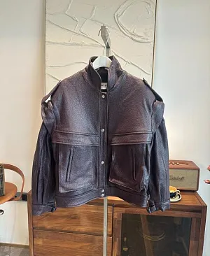 SAINT LAURENT Женская кожаная куртка из коровьей кожи