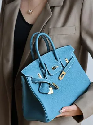 HERMES Женская сумка Birkin 35 см 75/Bleu Jean Togo