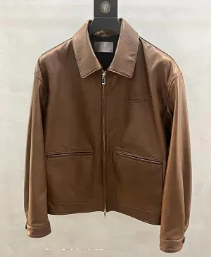 CHRISTIAN DIOR Мужская кожаная куртка коричневая