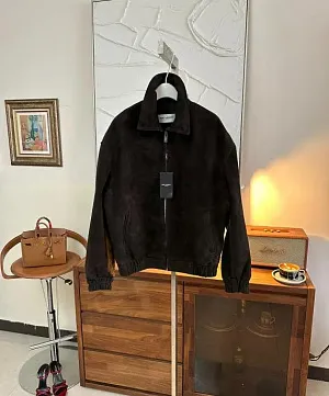 SAINT LAURENT Женская куртка из замши с эластичными манжетами