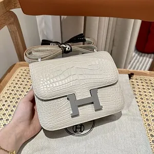 HERMES Женская сумка Constance 19 см 8L/Beton Alligator shiny