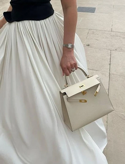 HERMES Женская сумка Kelly 32 см 10/Craie Togo