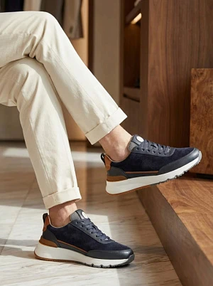 BRUNELLO CUCINELLI Мужские кроссовки из телячьей кожи