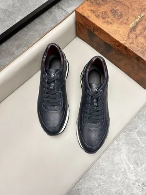 STEFANO RICCI Мужские кроссовки из телячьей кожи синие с оригинальной подошвой