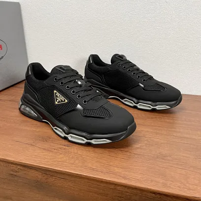 PRADA Мужские кроссовки коровья кожа с фирменной эмблемой 