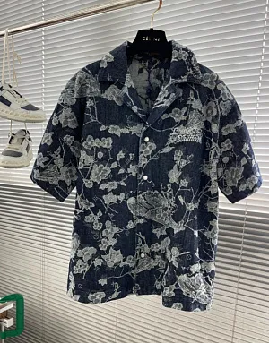 LOUIS VUITTON Мужская рубашка с крупным флористическим узором