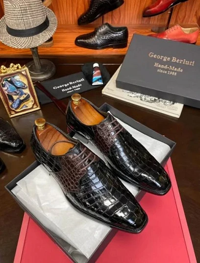 BERLUTI Мужские туфли из кожи крокодила, партия 1920 года