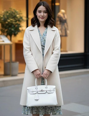 HERMES Женская сумка Birkin Shoulder 42 см 01/Blanc Clemence