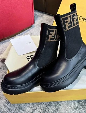 FENDI Женские ботинки челси из воловьей кожи