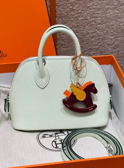 HERMES Женская сумка Mini Bolide 18 см 0S/Vert Fizz Chevre