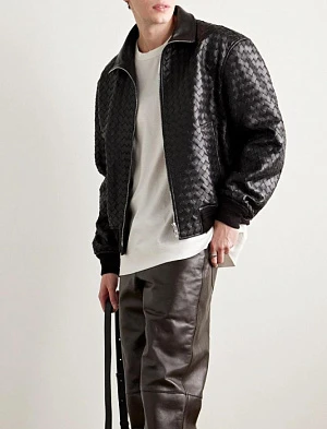 BOTTEGA VENETA Мужская кожаная куртка 