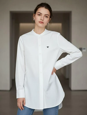 CHRISTIAN DIOR Женская рубашка c Вышивкой пчелы