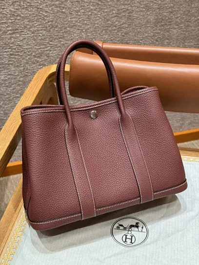 HERMES Женская сумка Garden party 30 см 55/Rouge/H Vache Country