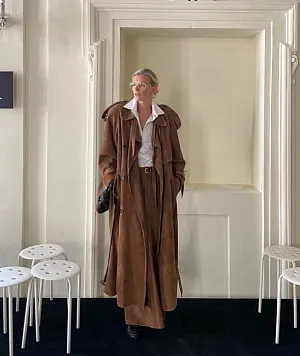 SAINT LAURENT Женский плащ из замши