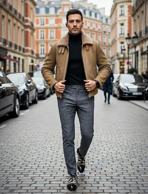 BERLUTI Мужская дублёнка из овчины Классическая