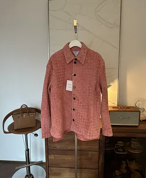 BOTTEGA VENETA Женская рубашка из замши в плетении Intrecciato