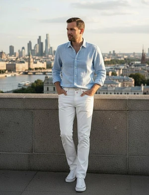 JACOB COHEN Мужские классические джинсы белые