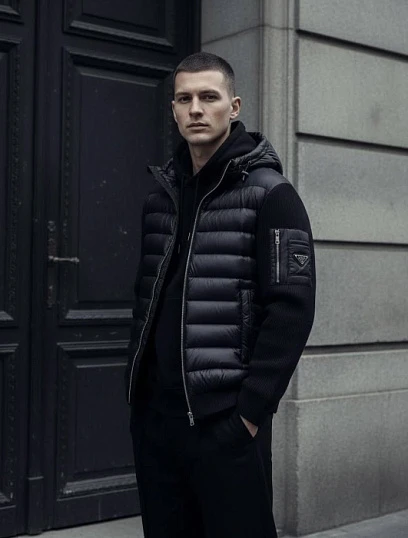 PRADA Мужская куртка с пуховым наполнителем 