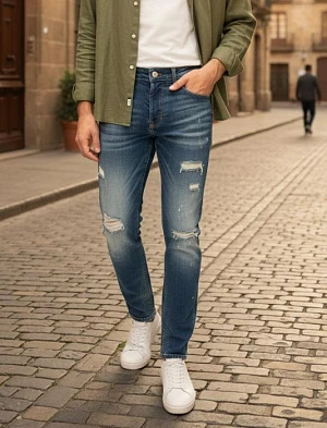 DSQUARED Мужские джинсы синего цвета