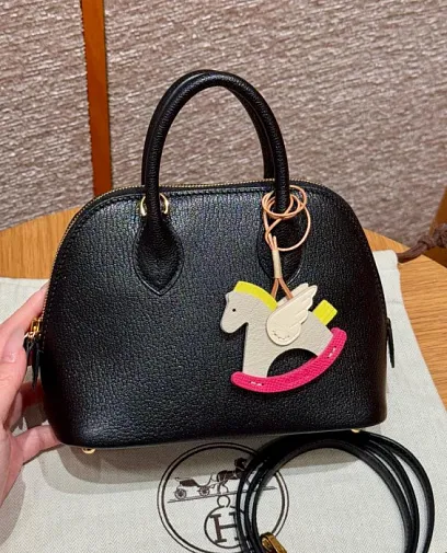 HERMES Женская сумка Mini Bolide 18 см 89/noir Chevre