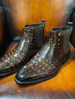 BERLUTI Мужские ботинки из крокодиловой кожи