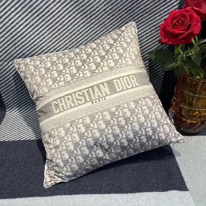 CHRISTIAN DIOR Бархатная подушка с логотипом