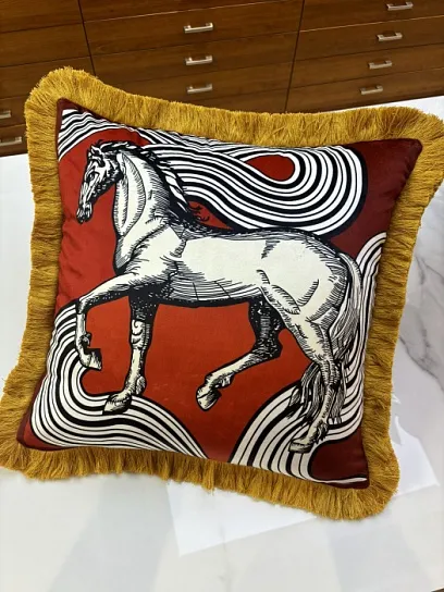 HERMES Подушка бархатная 50x50 см