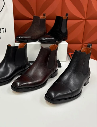 BERLUTI Мужские ботинки из коровьей кожи с квадратным носком