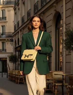 HERMES Женская сумка Constance 19 см i8/Jaune Milton Swift