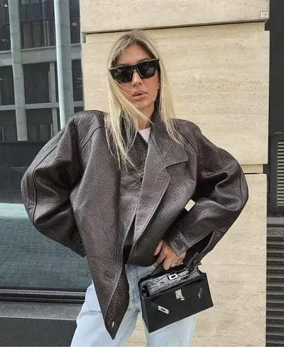 THE ROW Женская кожаная куртка 